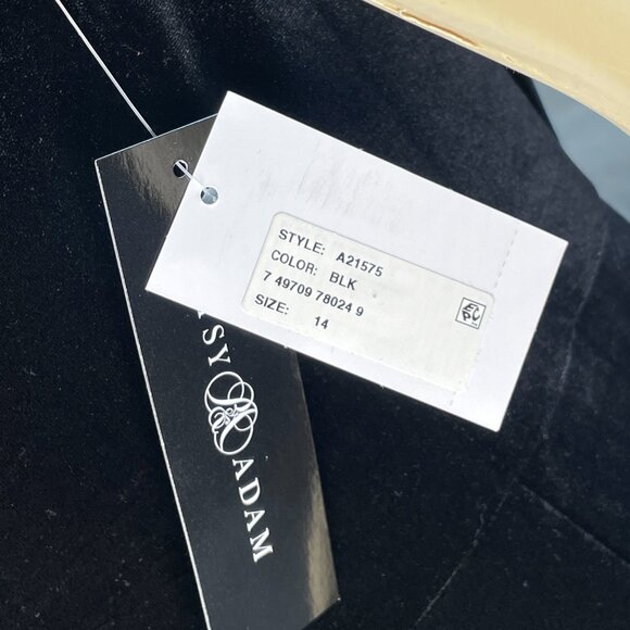 Betsy & Adam Long Velvet Sleeveless One Cold Shoulder Stretch Sheath Gown NWT - Picture 4 of 12